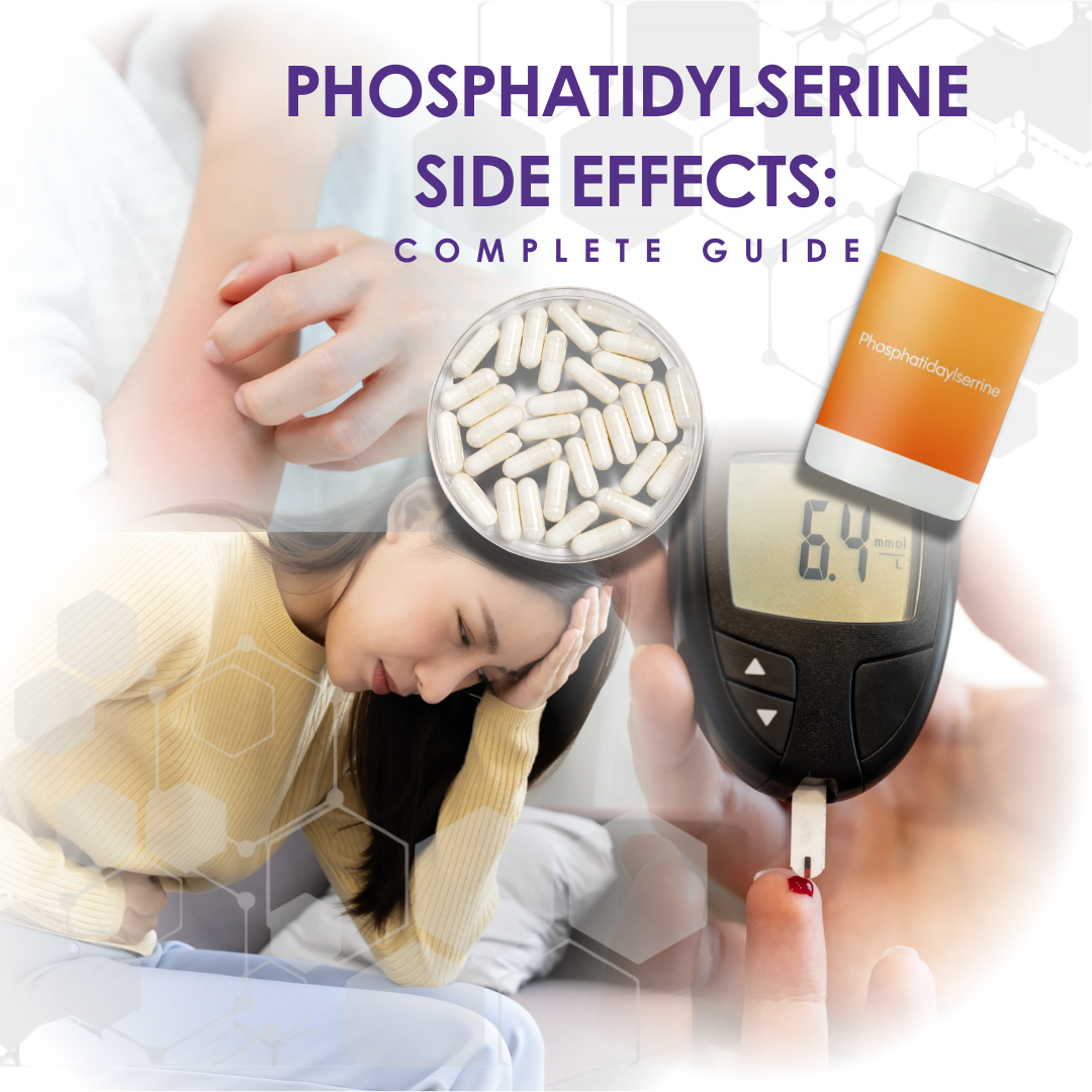 Phosphatidylserine side effects complete guide with supplement capsules and brain health imagery