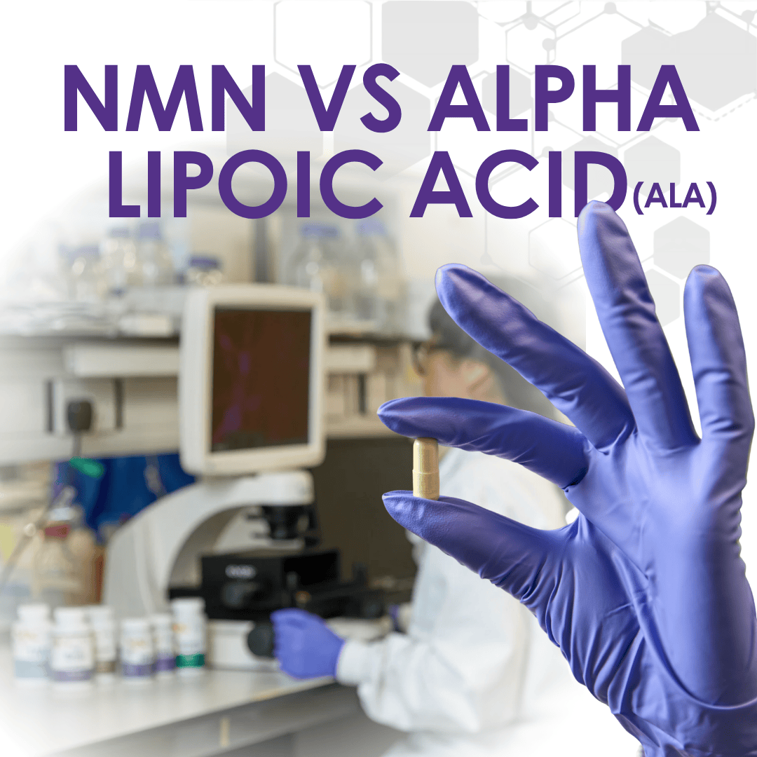 NMN boosts NAD+ for cellular energy while alpha lipoic acid protects mitochondria. Discover how these longevity compounds work together for healthy aging.