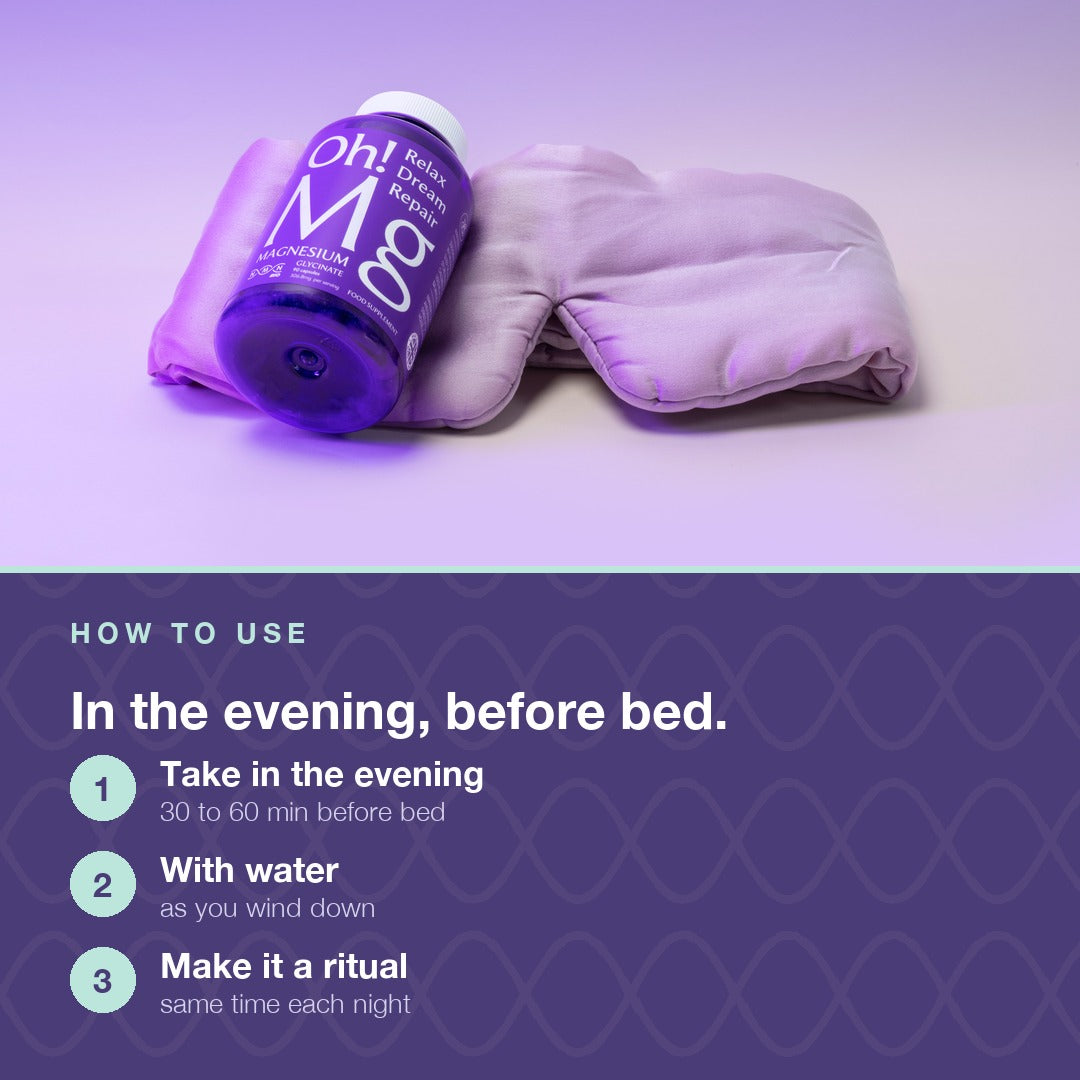 Oh!Mg Magnesium for Sleep | Bisglycinate, Taurate & Lactate
