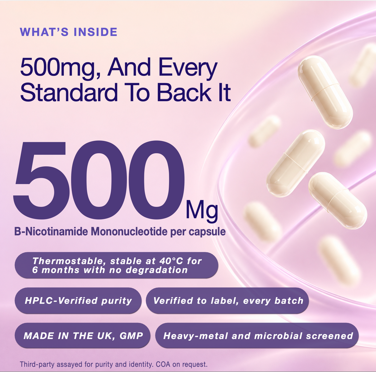 NMN supplement capsules 500mg