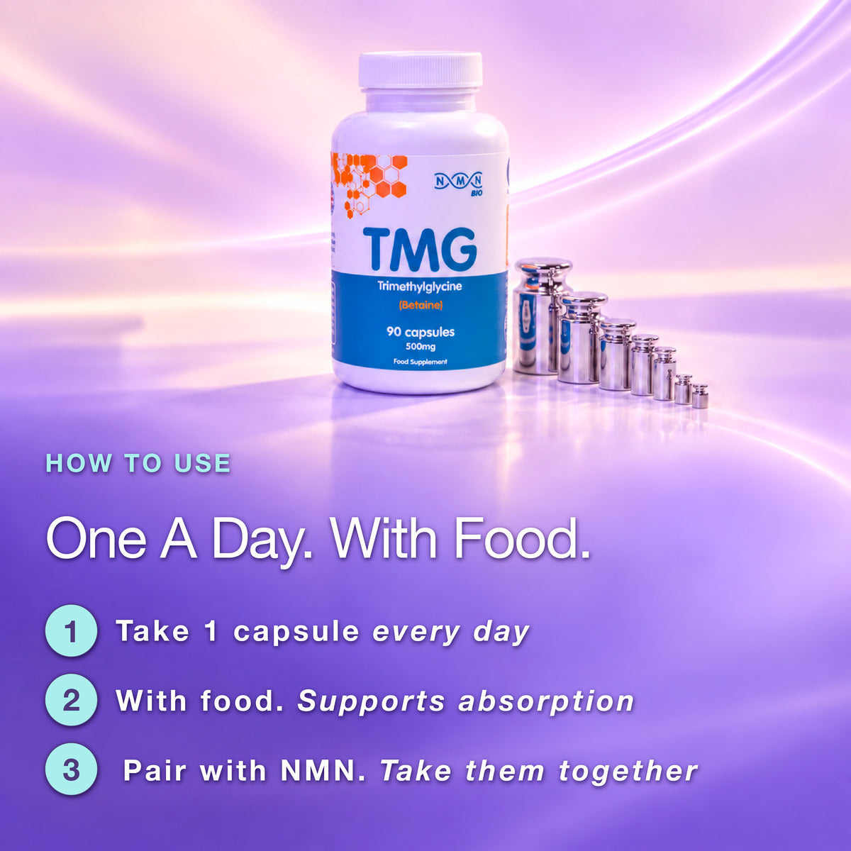 TMG (Trimethylglycine) | 500 mg | 90 Capsules