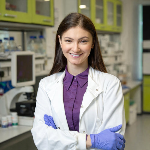 Dr Elena Seranova, Founder of NMN Bio, in the lab
